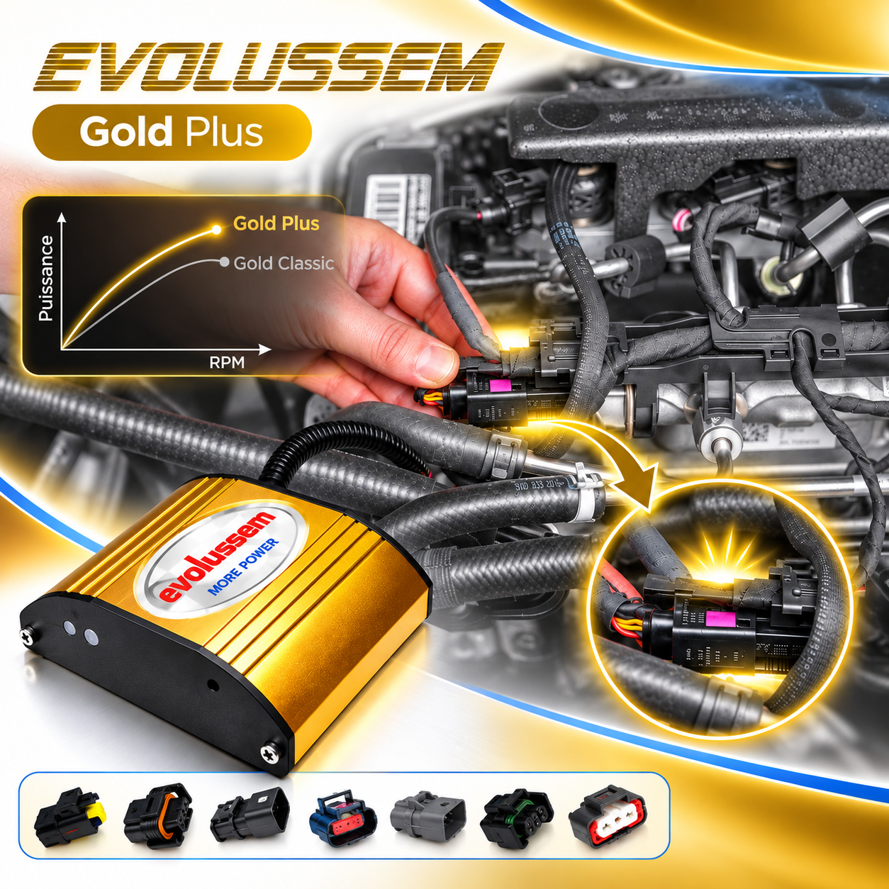 Centralina aggiuntiva Evolussem Booster 1 Gold Plus Ford Transit 2.0 EcoBlue 105 Cv guadagno di +33 Cv e +58 Nm — immagine 2